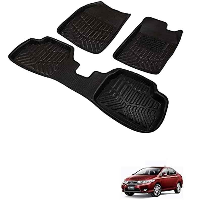 Kozdiko 3D Black Car Foot Mat Set for Honda City Ivtec Old, dshbdhb179