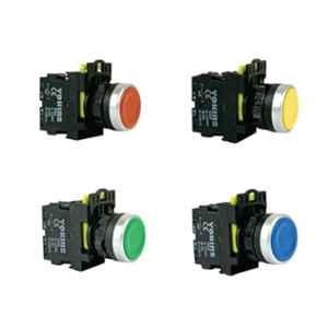 Yokins 4 Pcs 22mm 220V Red, Green, Yellow & Blue Push Button Set with Spring Return, EB2M-A-10
