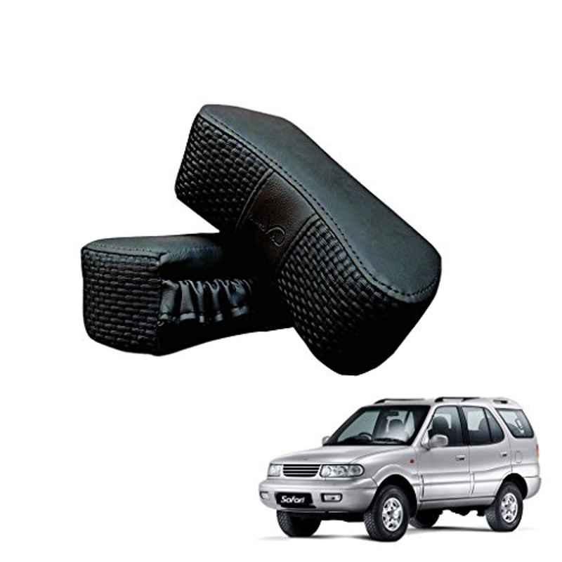Kozdiko 2 Pcs Memory Foam Black Luxurious Neck Rest Set for Tata Safari Dicor, koz_21382