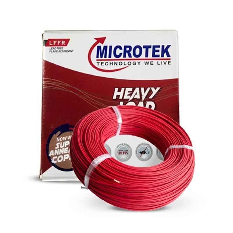 Microtek 4 Sqmm Red LFFR PVC Flexible Wire, Length: 90 m