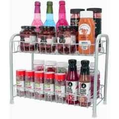 Niskoware Steel Silver Chrome 2-Tier Multipurpose Kitchen Rack