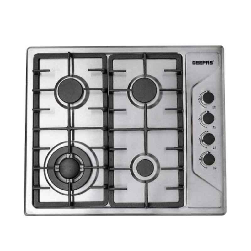 Geepas 16. kW Stainless Steel 4 Burner Gas Hob, GGC31035