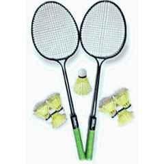 STYRKR Alloy Steel Multicolour Badminton Racquet Set of 2 Pcs with 7 Pcs Shuttle kit Badminton Kit