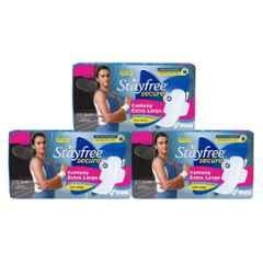 Stayfree 18 Pcs White Cotton Sanitary Pad Packet, Size: XL (Pack of 3)