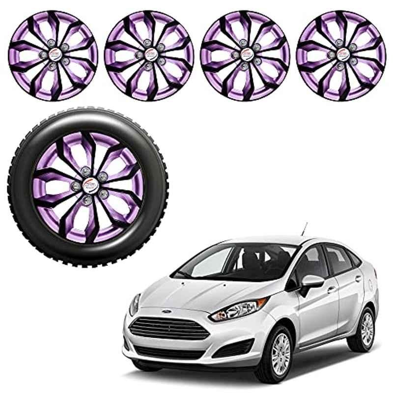 Auto Pearl 4 Pcs 14 inch ABS Black & Violet Car Wheel Cover Set for Ford Fiesta