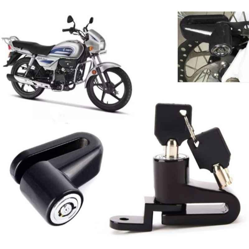 Auto Pearl Steel Black Heavy Duty Anti-Theft Disc Brake Lock for Splendor Plus, Lock_280