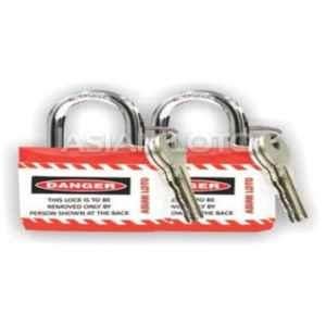 Asian Loto 2 Pcs Metal & Plastic Red Regular Shackle Jacket Padlock Set with 3 Keys, ALC-LPR