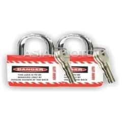 Asian Loto 2 Pcs Metal & Plastic Red Regular Shackle Jacket Padlock Set with 3 Keys, ALC-LPR