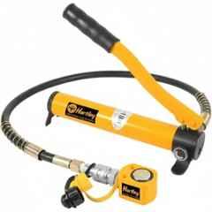 Nutronics 5 Ton 6mm Yellow Hydraulic Cylinder Lifting Jack with Hand Pump for Bridges, Building & Machinery, FPY-5180