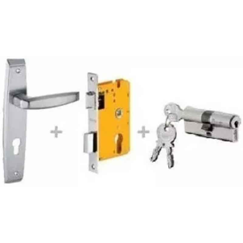 Dorset ML Series Badroli 70mm Stainless Steel Patina Finish Door Handle Lock Set with Both Side Key Cylinder, ML BA (Pack of 2)