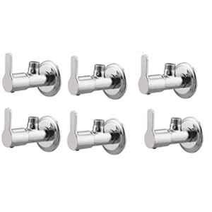 Acrome Flora Stainless Steel Chrome Finish Angle Valve with Wall Flange (Pack of 6)