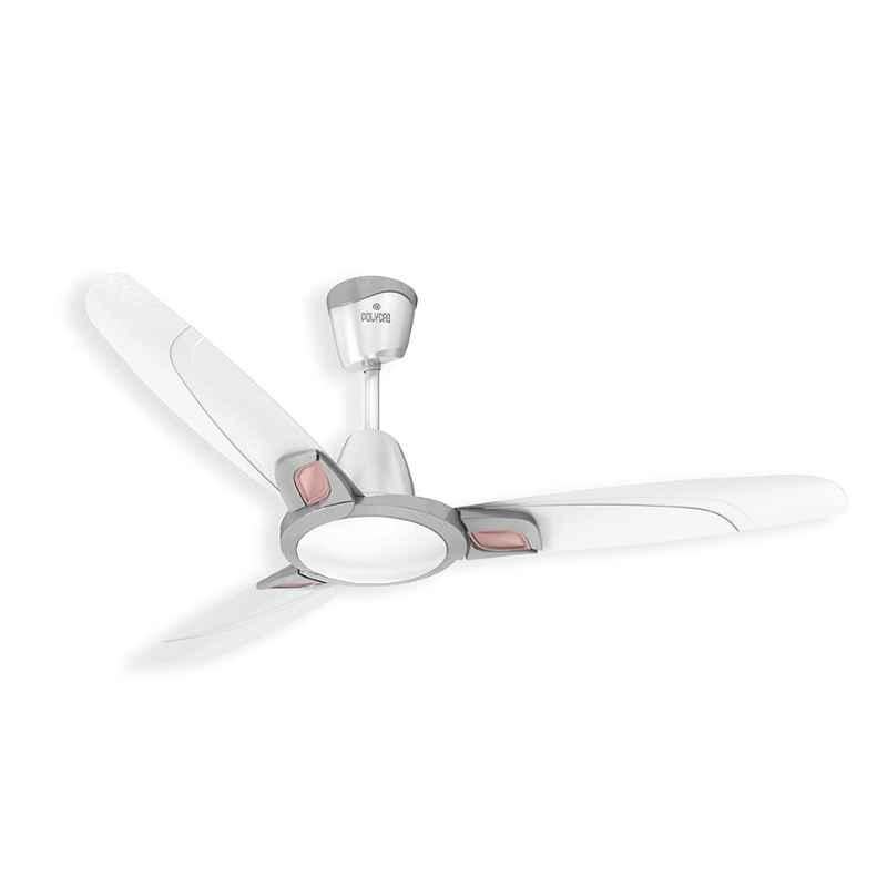 Polycab Purocoat Premium 75W 400rpm Revere White Rose Silver Ceiling Fan, FCEPRST281M, Sweep: 1200 mm (Pack of 2)