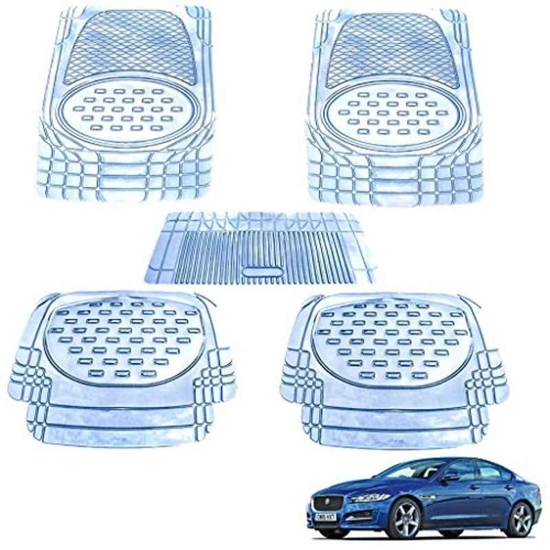 Kozdiko 5 Pcs 6605 PVC & Rubber Clear Car Foot Mat Set for Jaguar XE