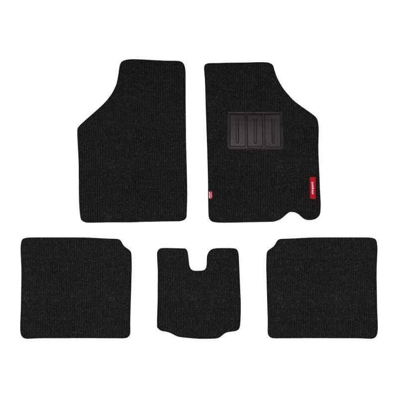 Elegant Carry 5 Pcs Polypropylene Black Car Floor Mat Set for Maruti Suzuki WagonR (2015-2018)