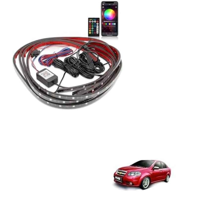 Kozdiko 12V Car Underbody Multicolor LED Strip Light Set with Wireless Remote for Chevrolet Aveo