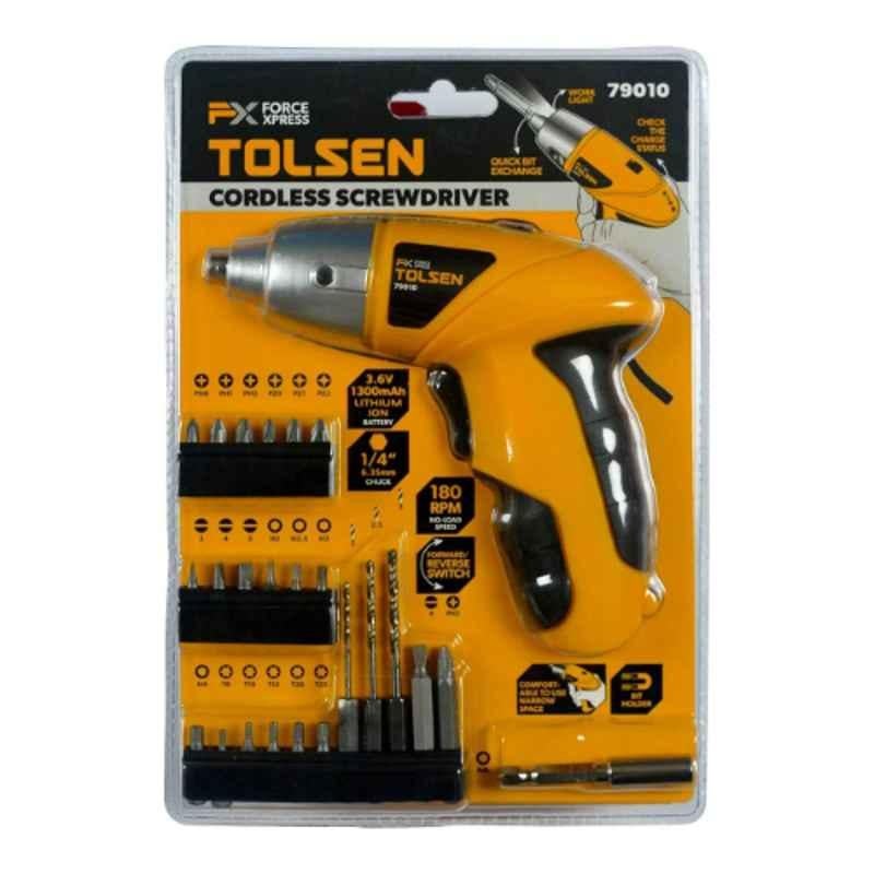Tolsen 6.35mm Cordless Screwdriver Set, 79010