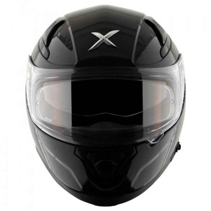 Axor Apex Solid Polycarbonate Black Full Face Helmet, AHPBLG, Size: L