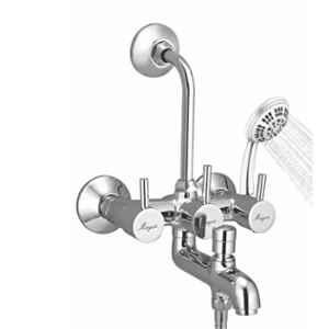 Mayur Ocich Flaro 2 Pcs Brass Wall Mounted Heavy Duty 3 In 1 Wall Mixer Set with 5-Flow Handshower