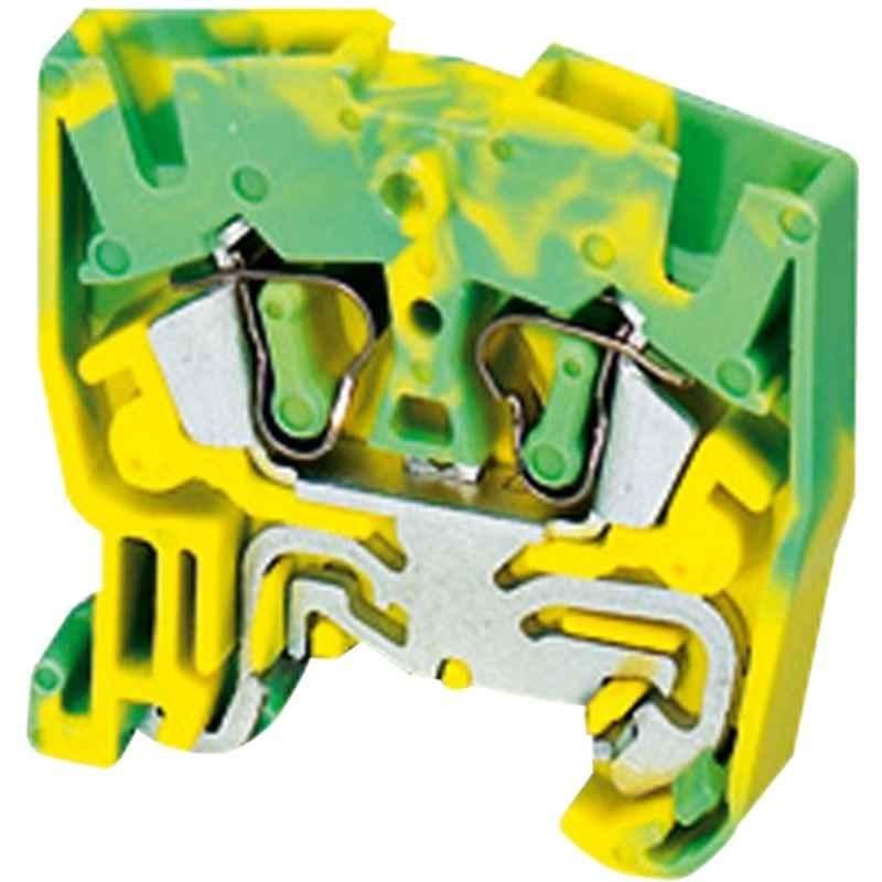 Schneider Linergy TR 32mm Green & Yellow Protective Earth Spring Terminal Block, NSYTRR22MPE (Set of 50)
