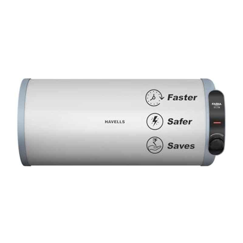 Havells Fabia Slim 25 Litre 2000W White & Blue 3 Star Right Storage Water Heater