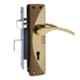 ATOM 7 inch Brass & Iron Black Gold Finish Mortise Door Lock Set, MH-1003-KY-BG