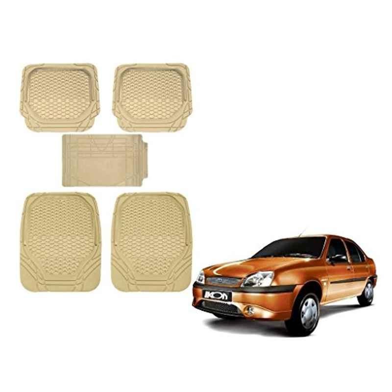 Kozdiko 5 Pcs 8855TW Beige Car Foot Mat Set for Ford Ikon, koz_40482