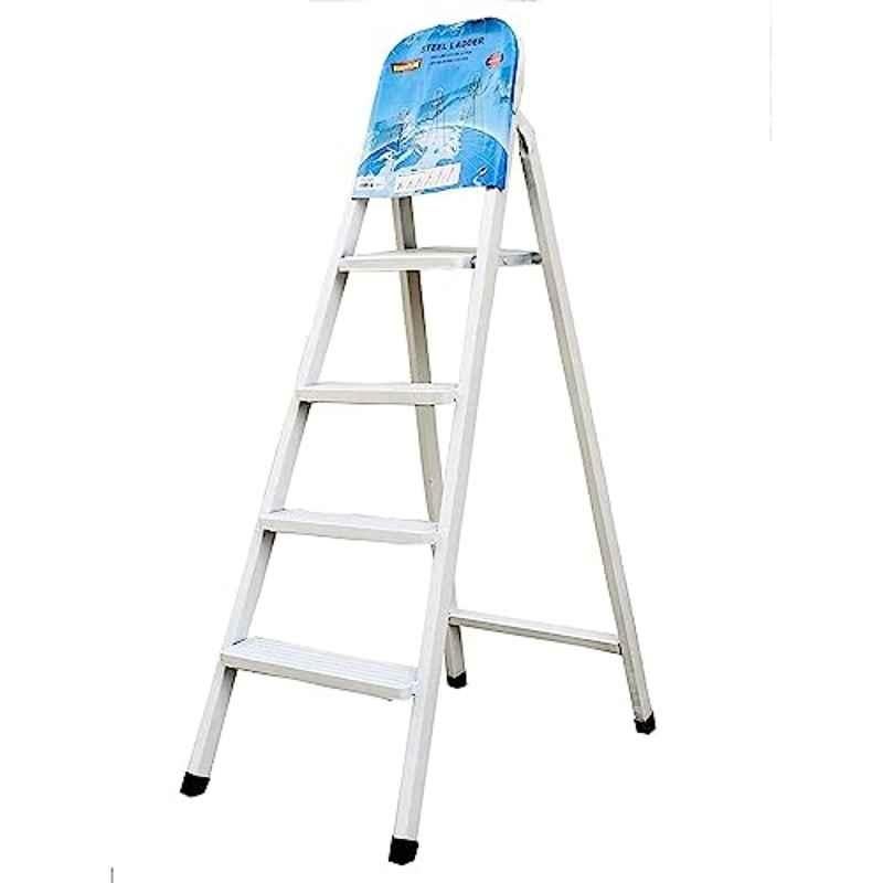 Robustline 4 Steps 350lbs Aluminium White Multi Purpose Ladder