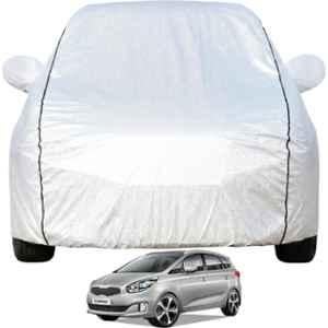 Allextreme Polyester Silver Car Cover with Mirror Pocket for Kia Carens 2025 & 2026 Models, PV-TT016