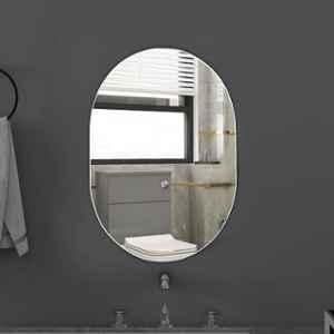 Plantex Glass Frameless Capsule Oval Mirror for Wall/Mirror with Bevelled Smooth Edges for Bathroom/Dressing Room/Living Room/Bedroom/Entryway 18x12 inch, Clear