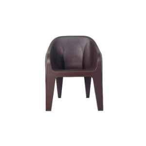 Supreme Futura Contemporary Design Plastic Globus Brown Chair with Arm (Pack of 2)