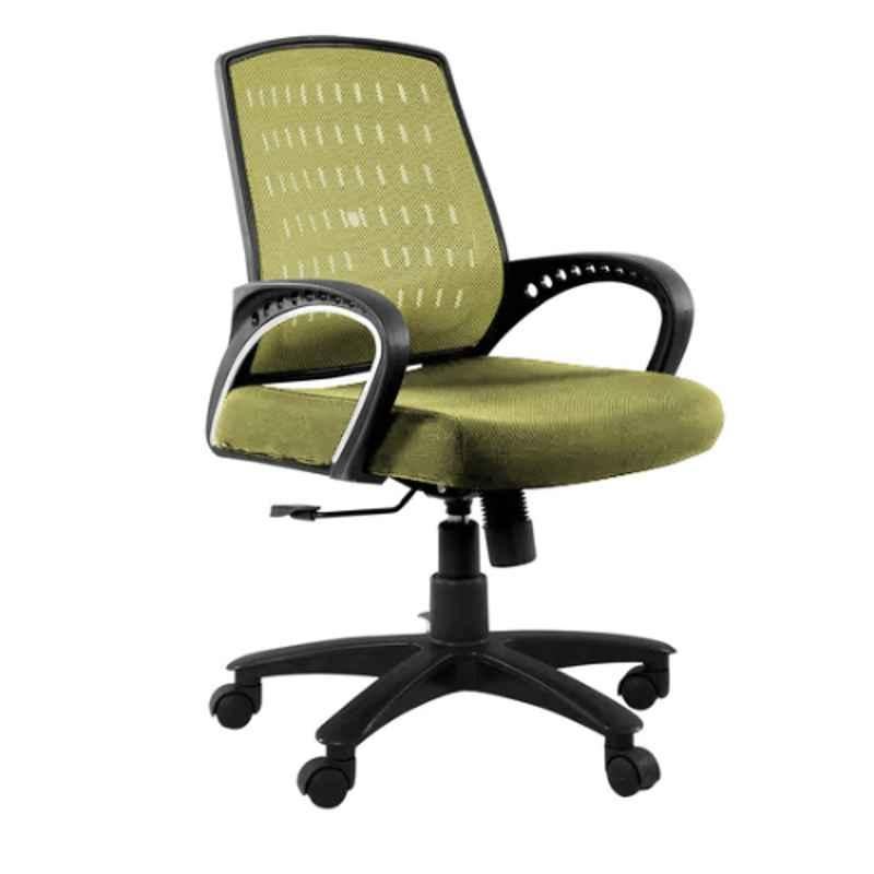 Furniturstation Leatherette Black Ergonomic Mesh Low Back Office Chair, SB_MESH -01_ 2 IN 2 LGR