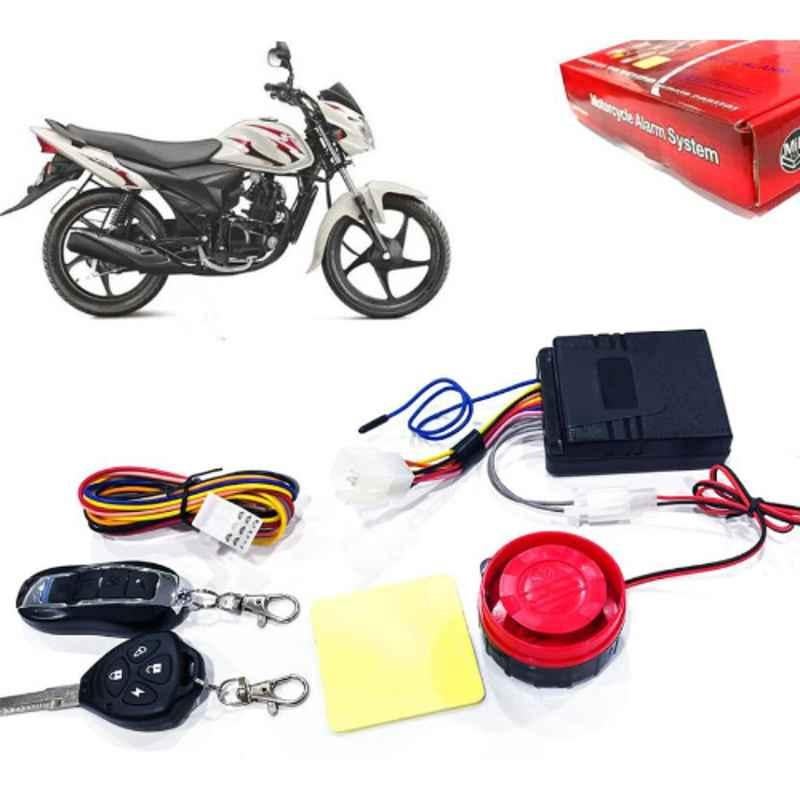 Auto Pearl 12V Black Two-Way Anti Theft Motorcycle Alarm Kit with 2 Pcs Remote for Hayate