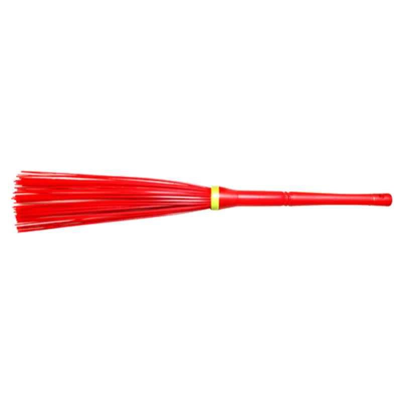 Gebi Plastic Red Cleaning Broom, 406