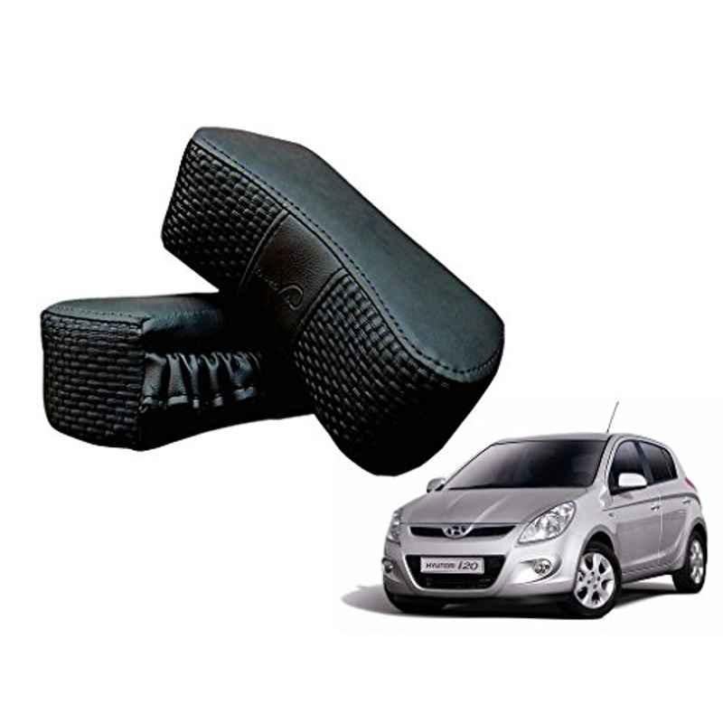 Kozdiko 2 Pcs Memory Foam Black Luxurious Neck Rest Set for Hyundai i20, koz_38658