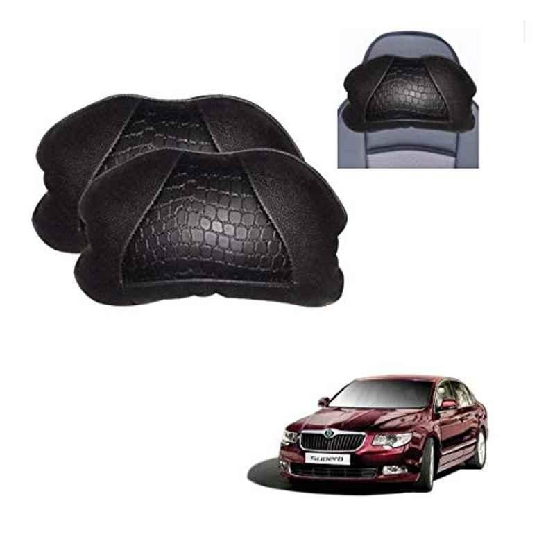 Kozdiko 2 Pcs Black Neck Rest Cushion Pillow Set for Skoda Superb