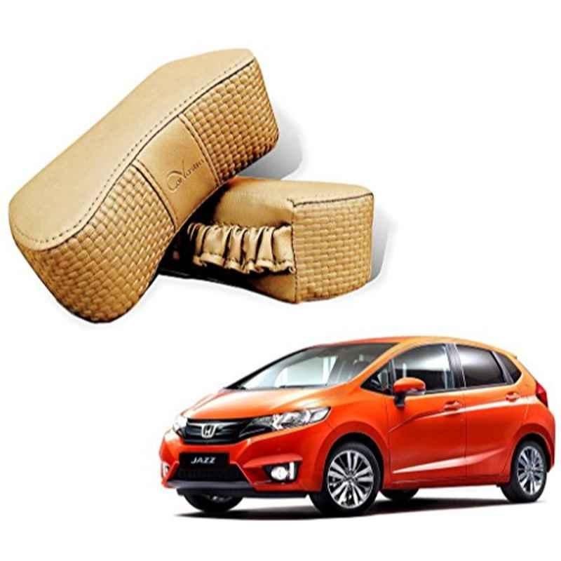 Kozdiko 2 Pcs Memory Foam Beige Neck Rest Cushion Pillow Set for Honda Jazz 2015