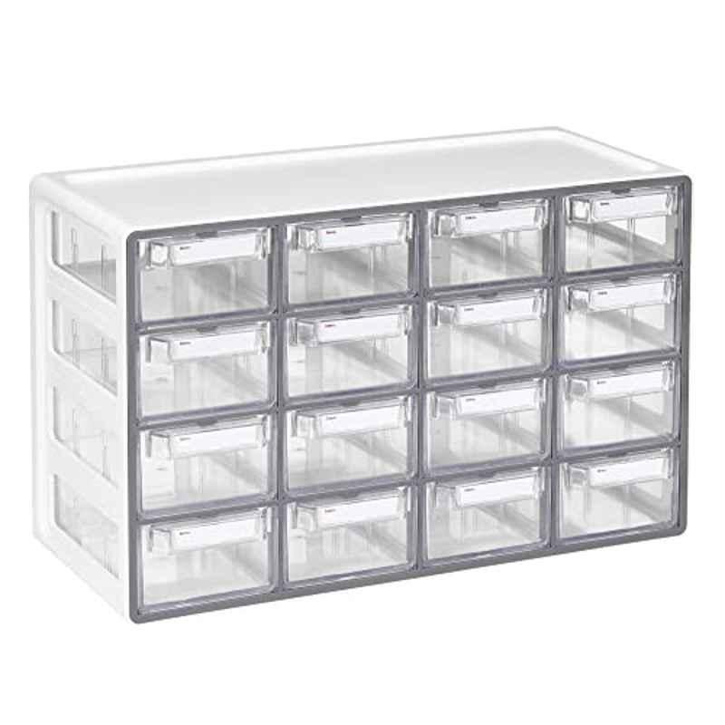 16 Drawers Polystyrene Grey Multi Storage Box