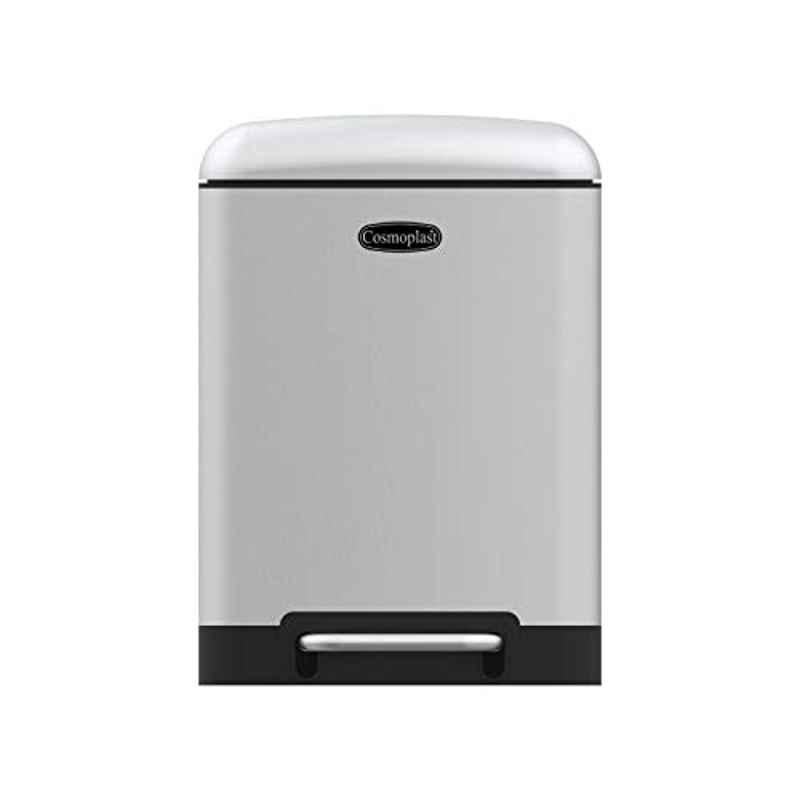 Cosmoplast Lumina 12L SS Silver Pedal Bin, 2724652316682