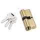 Bonus 70mm Brush Brass Both Side Key Compact Profile 6 Pin Cylinder Lock
