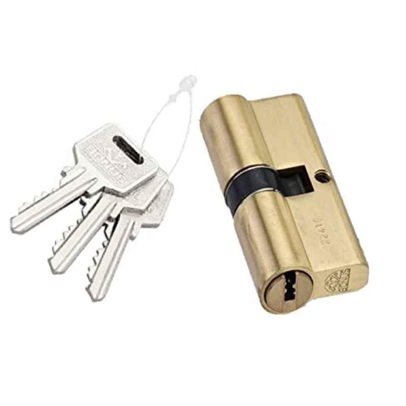 Bonus 70mm Brush Brass Both Side Key Compact Profile 6 Pin Cylinder Lock