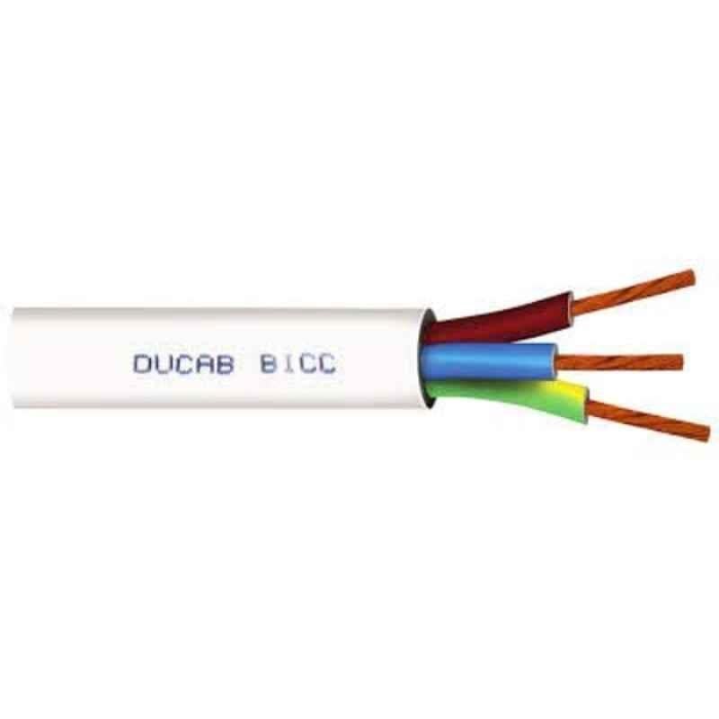 Ducab 2.5 Sqmm 3 Core White Flexible Cable, DCB0361, Length: 100m