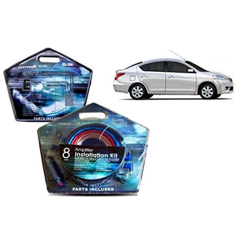 Auto Pearl Geestar Plus 8 Guage 2 Channel Amplifier Full Installation Kit for Nissan Sunny, GS-208
