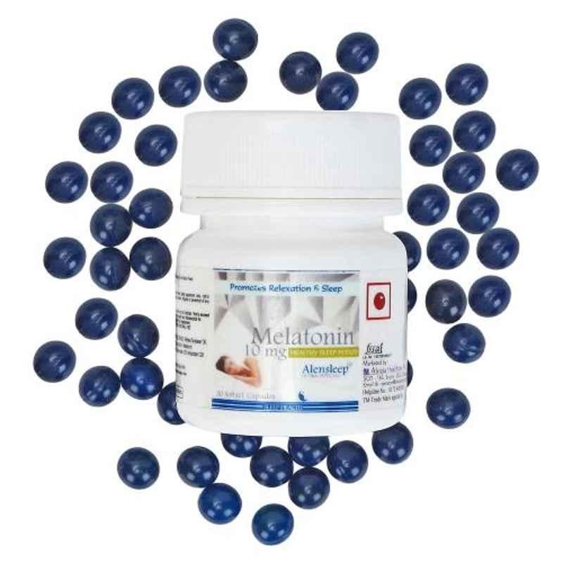 Alvizia 30 Pcs Softgel Capsule 10mg Alensleep Melatonin Healthy Sleeping Bottle