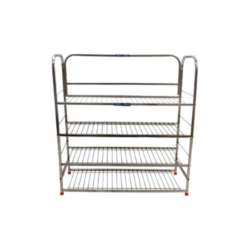 Charvi 31x30 inch Stainless Steel Square Pipe Shoe Rack