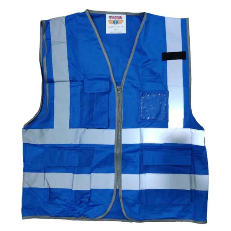 Taha Polyester Blue SJ Solid Delux Jacket, Size: L