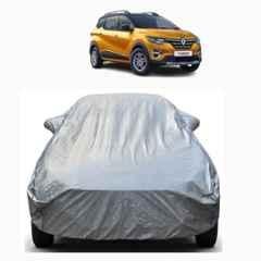Aarex Auto Polyester Silver 100% Waterproof Car Body Cover with Mirror Pocket & Bottom Elastic Triple Stitched for Renaults Triber (2015-2026) Model