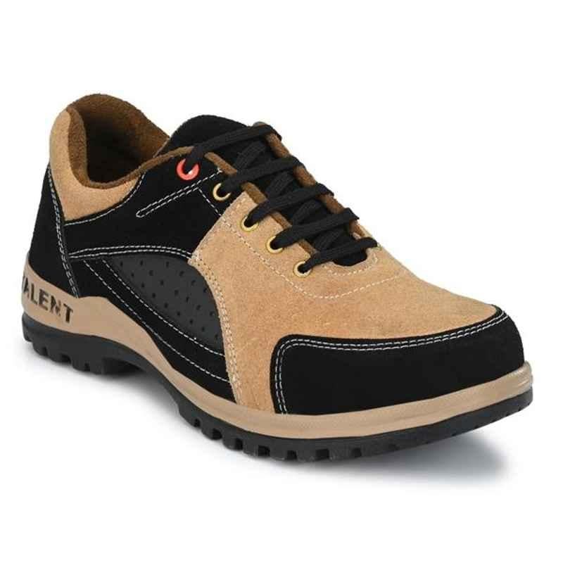 ArmaDuro AD1006 Suede Leather Steel Toe Tan Work Safety Shoes, Size: 9
