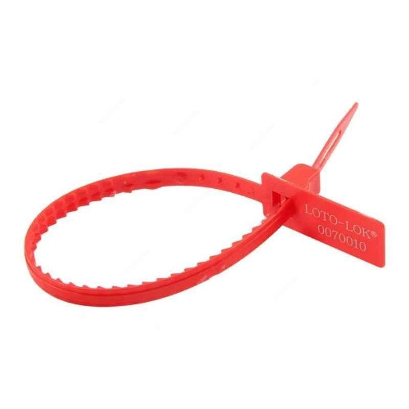 Loto-Lok 340mm Polypropylene Red Security Seal, PS-R2-RD340 (Pack of 50)