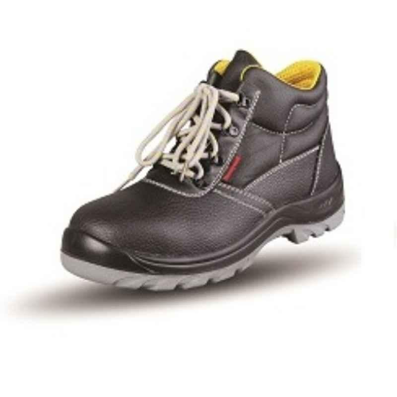Honeywell Rookie 9542-ME Leather Steel Toe Black Safety Shoes, Size: 43