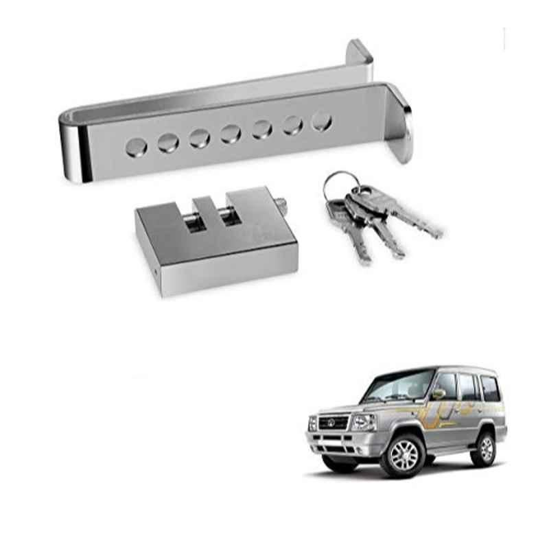 Kozdiko Stainless Steel 8 Holes Clutch & Brake Pedal Anti Theft Car Lock with 3 Keys for Tata Sumo